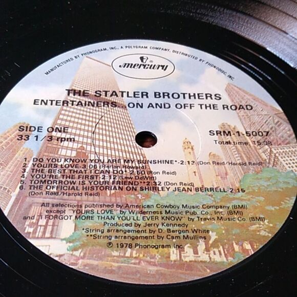The Statler Bros Vinyl Record On and Off The Record - Picture 7 of 9
